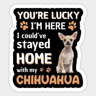 Lucky Have Home With My Chihuahua Dog Sticker